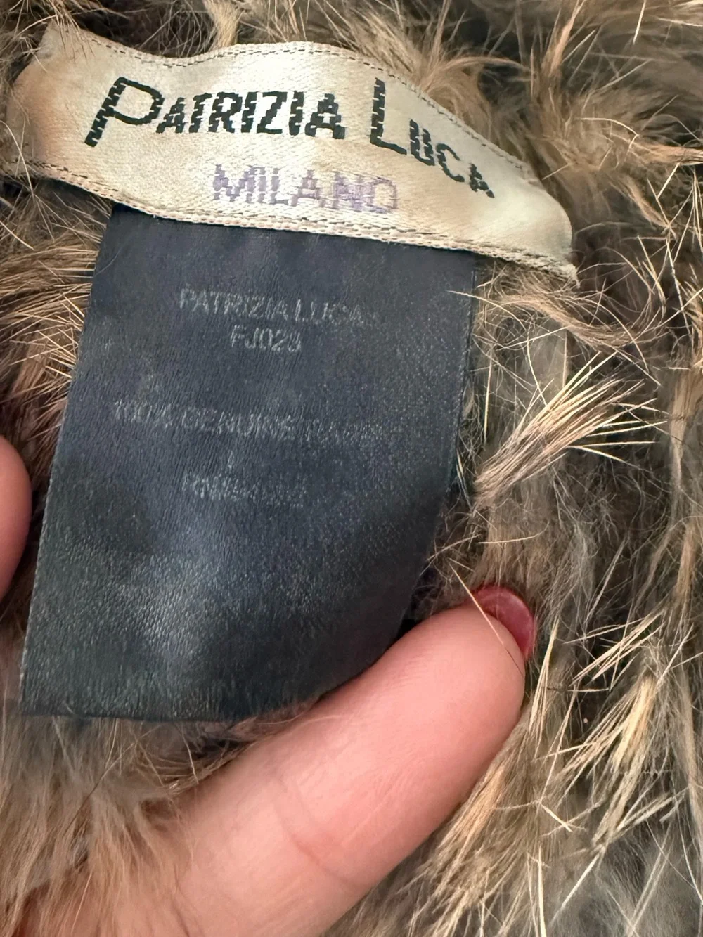 Patrizia Luca Genuine Rabbit Fur Beanie Hat Brown One Size Soft Plush Winter